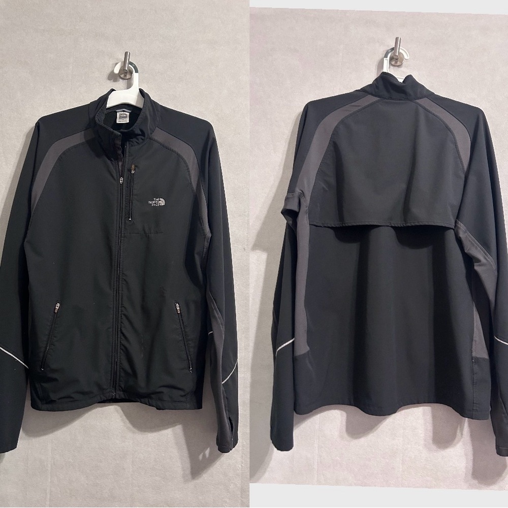 The North Face Men's Black Jacket size large small stain in front sell as is
